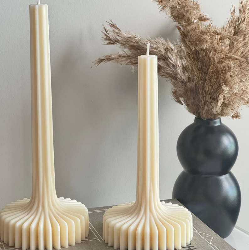 Fluted Taper Candle Duo